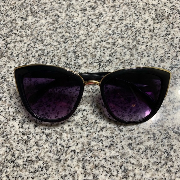 Black & Gold Cat Eye Sunglasses - Picture 5 of 7